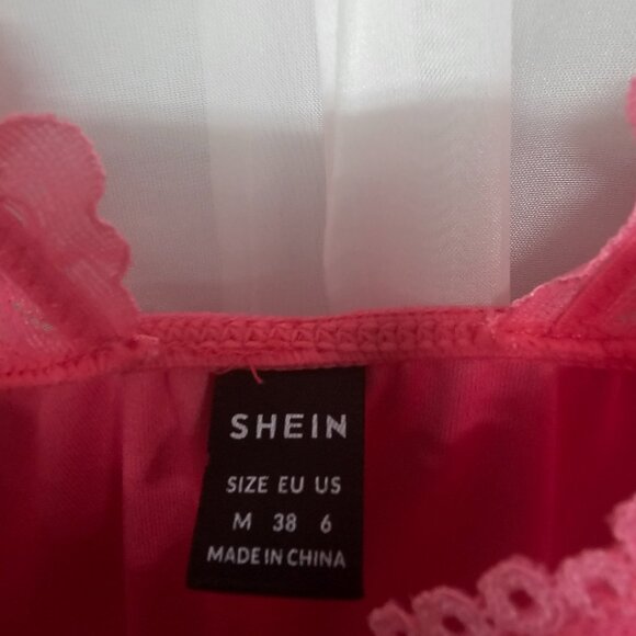 Pink Babydoll Y2K Tank Cropped Fairy Whimsigoth Lace Coquette M - Picture 7 of 9